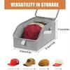 Hat Organizer For Baseball Caps Stackable Large Boxes With Clear Window Lid Ball Cap Storage Organizer For Home Clothing Boxes
