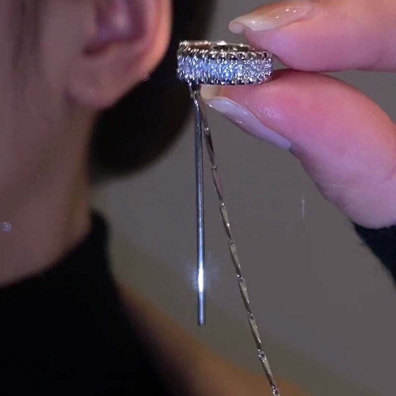 1 шт. Новая модная богемная серьга-клипса для подростков, женщин, мужчин, простая, имитация хряща, длинная цепочка с кисточкой, кафф для уха, циркон