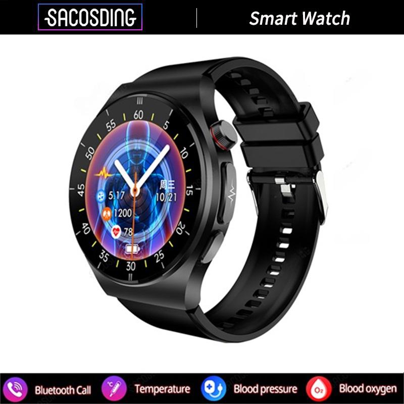 2024 Новые умные часы для мужчин ЭКГ + ППГ + ВСР Bluetooth Звонок Голосовое управление Часы артериального давления Кислород в крови Трекер здоровья SmartWatch