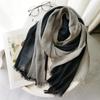 Unisex Cotton Linen Scarf Autumn Winter Gradient Scarves Long Soft Lady Shawls and Wraps Male Accessories Short Tassel Bufanda