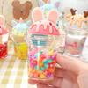 Чашка молочного чая с песочным орнаментом с перетекающим маслом и блестящими бобами - Популярная игрушка-сюрприз из Douyin с сушеными цветами