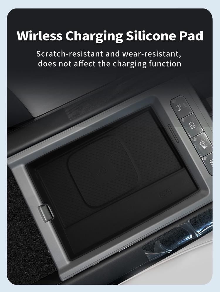 Совместимый с 24-25 Kia EV9 Беспроводная зарядка Противоскользящий Пылезащитный Силиконовый Автомобильный Коврик