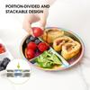 Ослепительная тарелка для контроля порций Многоразовый 3-секционный поднос для еды 3 отделения Посуда Ланч