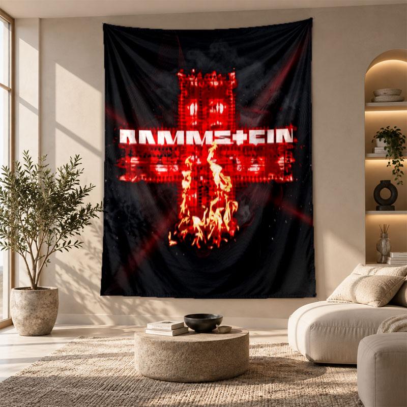 Декоративный гобелен, Настенное искусство с принтом Rammstein, Легкое настенное панно для фона спальни