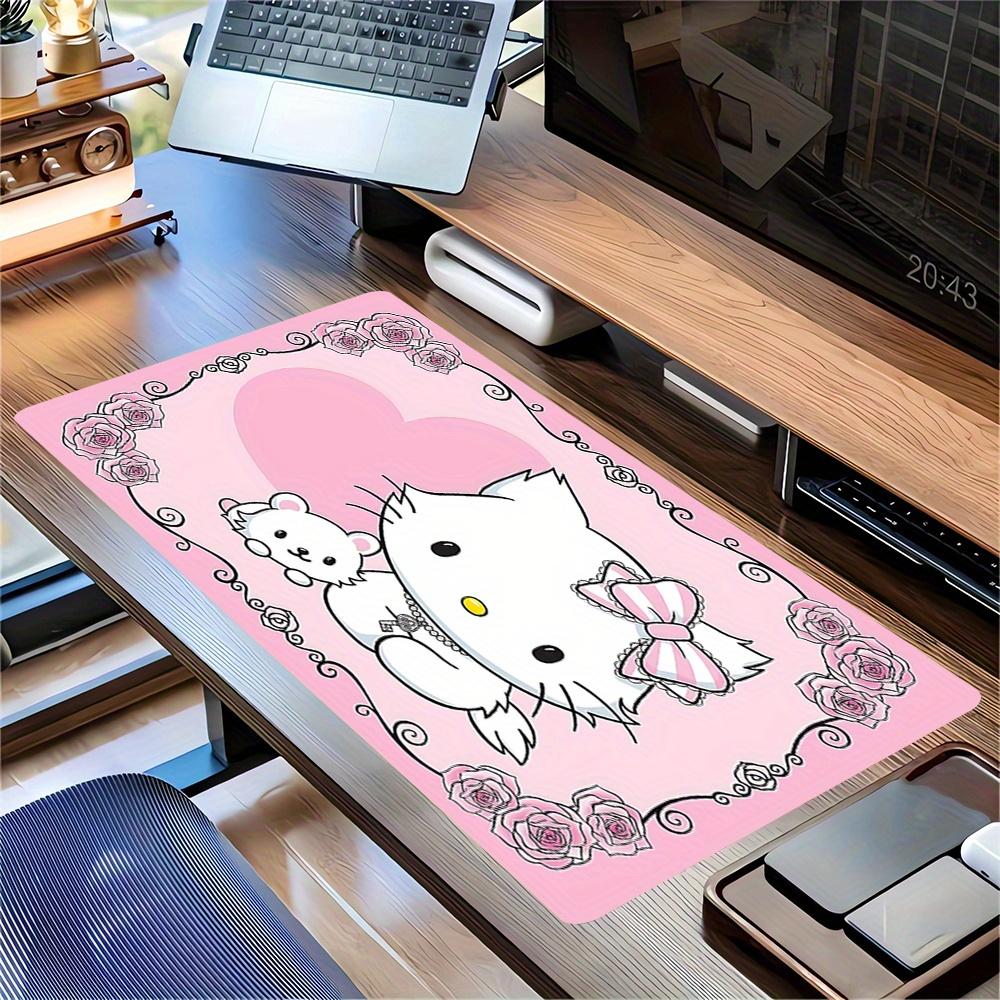 Hello Kitty, Cute Themed XXL Mouse Pad - Non-slip Rubber Desk Mat for Gaming and Office Use, Multi-Function Keyboard and Mouse Pad, Ideal Gi