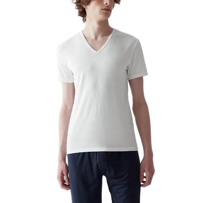 Футболка с V-образным вырезом Gunze Acedron Soft Stretch Bare Jersey размера M, материал, MCA615, мужская, белая,