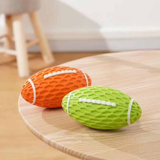Dog Teething Ball Chew Toy Squeaky Indestructible Puppy Teeth Cleaning Toy Pet Dental Health Interactive Boredom Toy for Large Breed Dogs