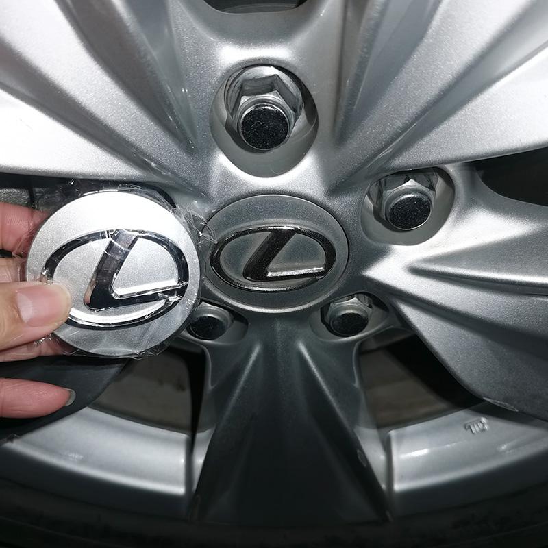 cssvbn1 4Pcs Car Hub Cap Wheel Center Cover Decoration Accessories For Lexus F-SPORT ES RX NX LS UX LM LX GX LC RZ IS CT GS RC HS SC TX