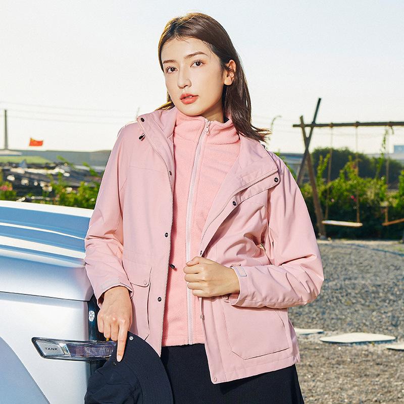 Женская куртка водонепроницаемая 3 в 1 зимняя снежная горная куртка теплая флисовая ветровка с капюшоном куртки