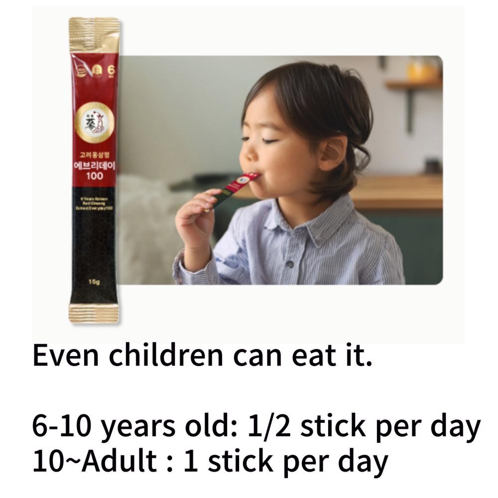 6-летний Корё Красный Женьшень Каждый День 100 / Палочка Красного Женьшеня 15 г x 100 палочек