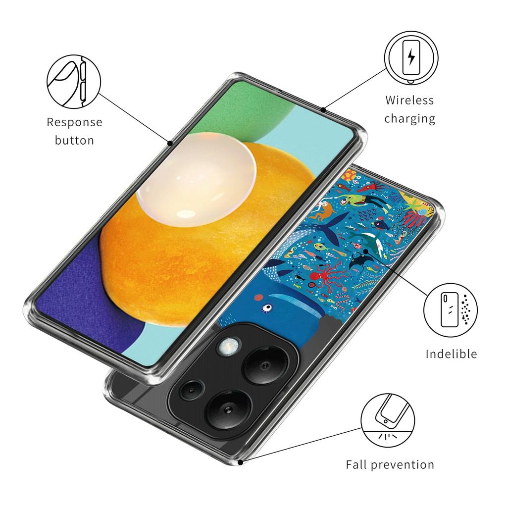 For Xiaomi Redmi Note 13 Pro 4G/Poco M6 Pro 4G TPU Phone Case IMD Pattern Printing Back Cover
