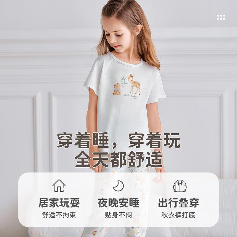 Jungle Bear Underwear Round Neck Set (Short Sleeve+Pants)