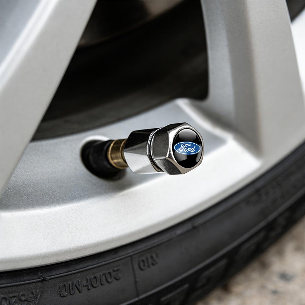 4Pcs Car Tire Valve Caps Metal Wheel Dust Cover Accessories For Ford Fiesta Focus 2 Mondeo mk4 Mustang Ranger Kuga S-MAX Transit AQ5