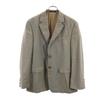 100% Wool Check Pattern Tailored Jacket 38S Gray Men's Used