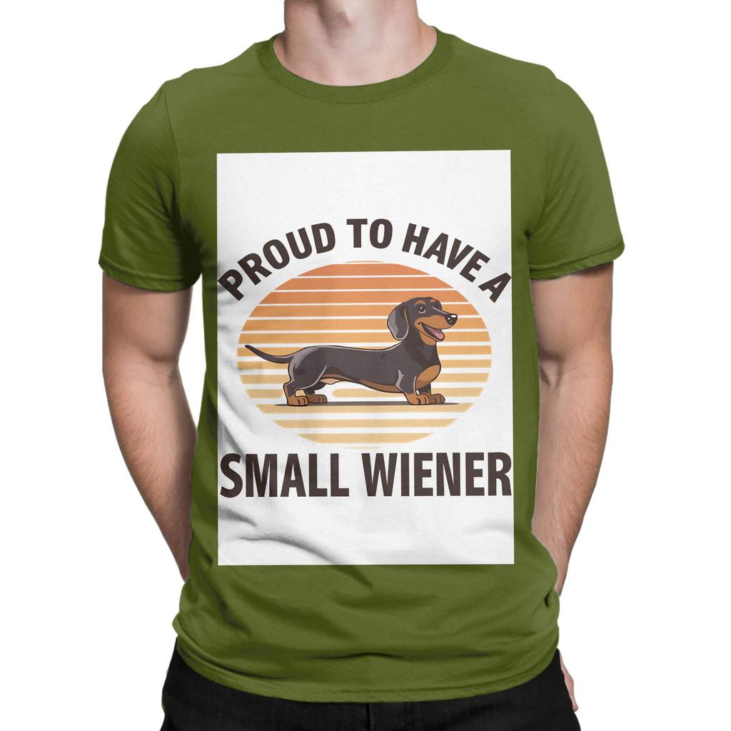 Proud To Have A Small Wiener Retro Dachshund Humor Novelty 100 Cotton Tshirt Dachshund Tees Tops For Unisex