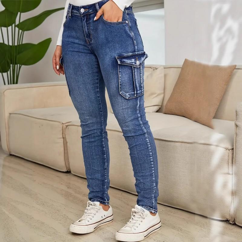 Womens High Stretch Low Rise Slim Fit Denim Jeans With Ruched Side Pockets Streetwear Trendy Cropped Flare Style