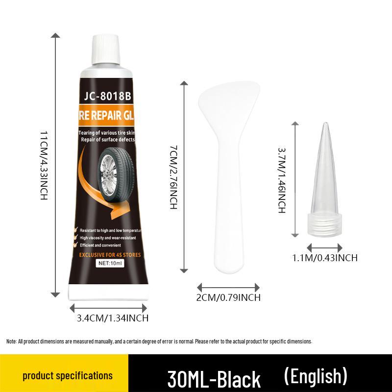 Black Waterproof Automotive Tire Repair Sealant - Wear-Resistant Silicone Rubber Glue