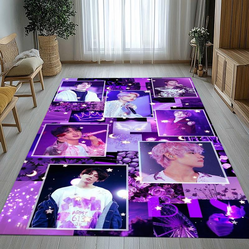 Модный B-BTS Kpop Звезда Гостиная Нескользящий Ковер Мягкий Ковер для Спальни Детской Игровой Комнаты Дивана, Домашний Декор Придверный Коврик Подарок