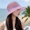 2025 Летняя женская элегантная шляпа из органзы с цветочным узором для бассейна, защита от солнца для путешествий, крутая шляпа рыбака
