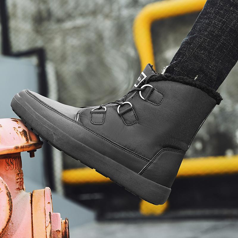 Обувь для мужчин Зимние теплые ботинки для отдыха на природе Нескользящая платформа Альпинистская обувь Удобные рабочие ботинки по щиколотку для мужчин