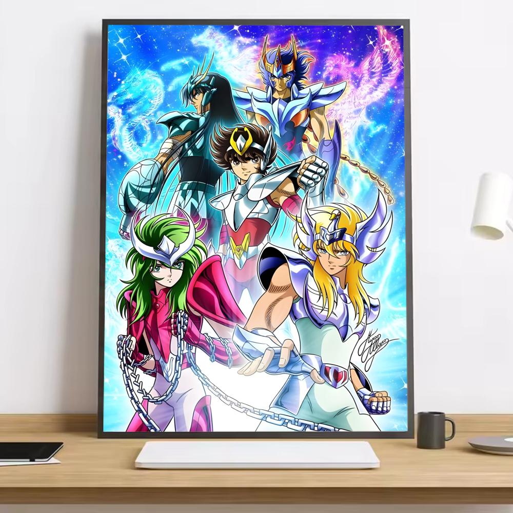 Saint Seiya Whitepaper Painting Calligraphy HD Canvas Poster living room bedroom bar aesthetic decoration
