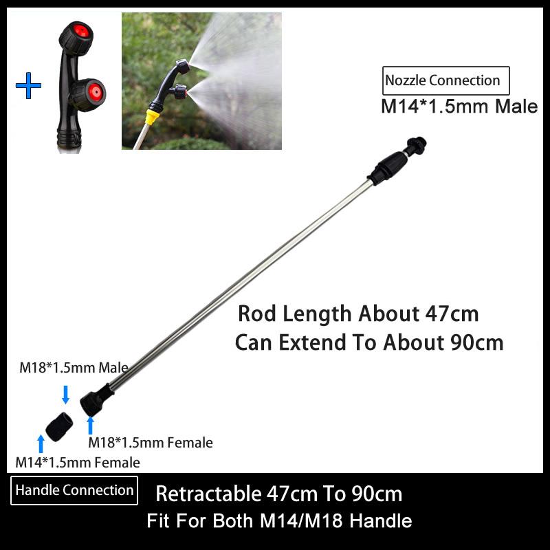 2-Section Retractable Spraying Rod Stainless Steel Bar For Electric Hand Pressure Sprayer Garden Pesticide Spraying Accessories