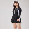Anti-exposure Women's Long Sleeve Swimsuit Elastic Sports Training Swimsuit  Student