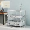 Two-level hamster cage with running wheel and sand bath for dwarf hamsters, 44.5 x 28 x 44 cm, grey