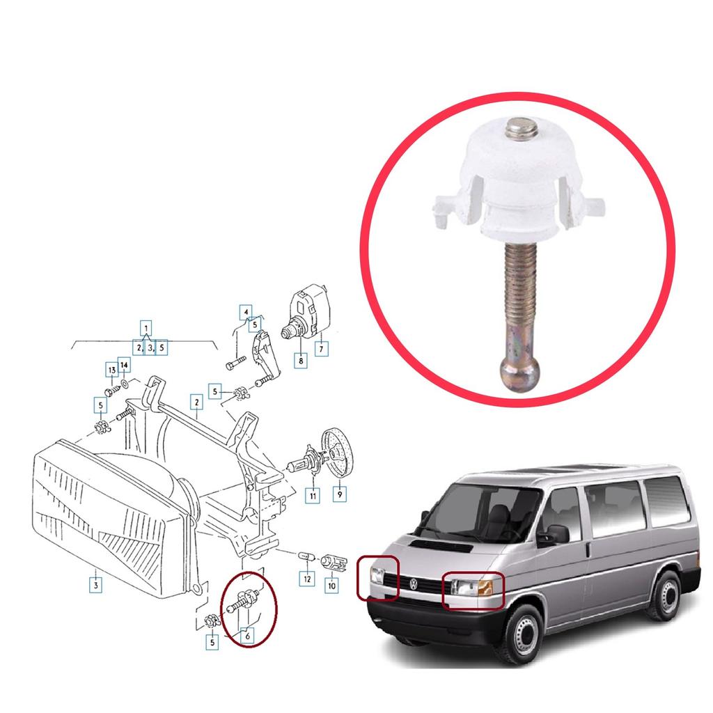 BHL59 Регулировочный винт передней фары для VW Transporter T4 Caravelle 7D 70 Bus Van Box Platform 1990-2004 701941141A