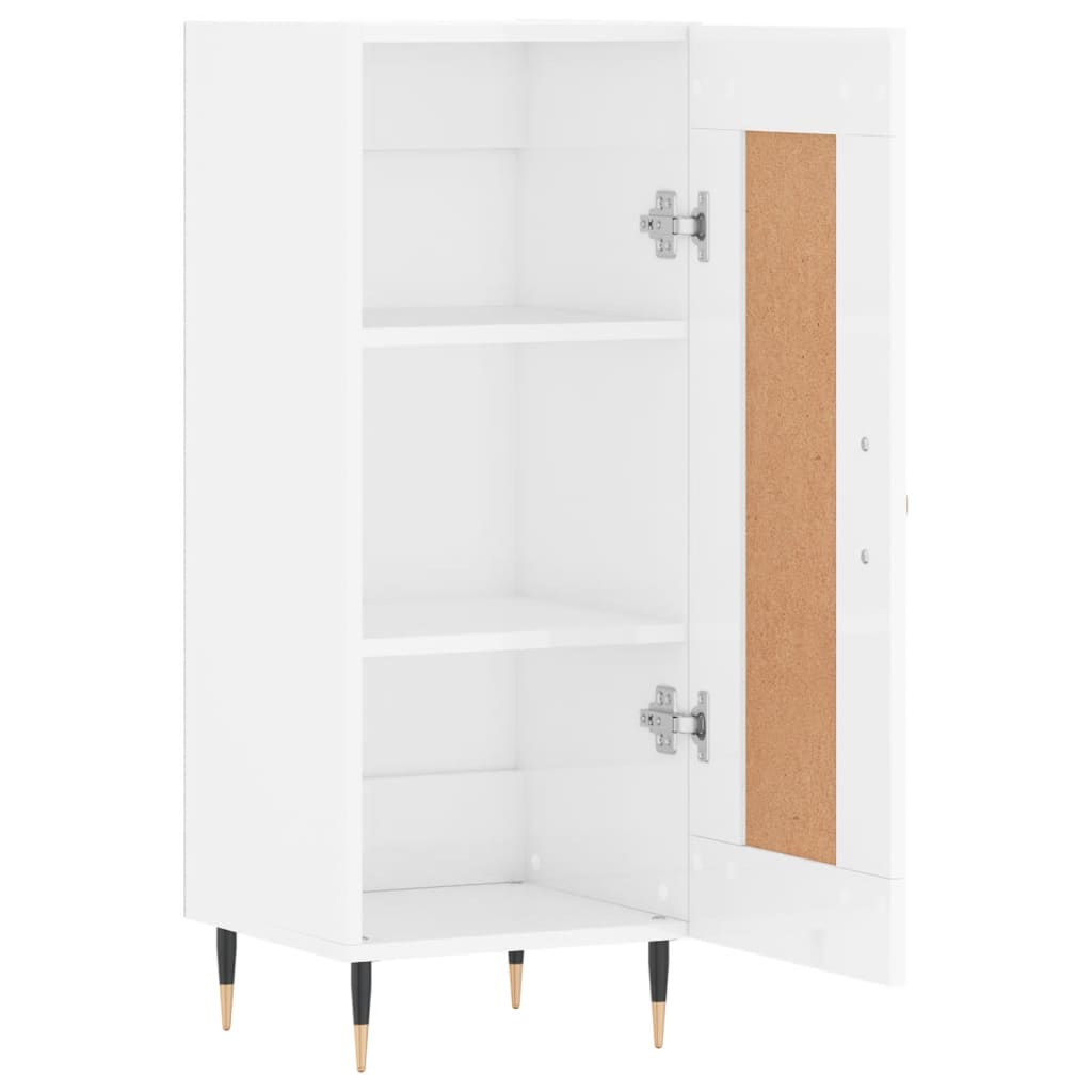 Sideboard High Gloss White 34.5 x 34 x 90 cm Engineered Wood