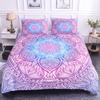 Mandala Duvet Cover Set King Size Lotus Flower Blue Purple Pink Bedding Set Bohemian Mandala Style Soft Polyester Quilt Cover