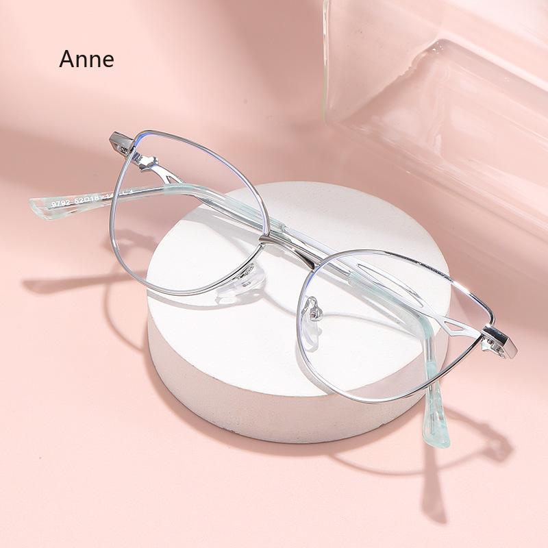 TR90 Anti Blue Light Cat Eye Reading Glasses Women Luxury Optical Computer Eyewear Female Ultralight Double Color Frame Glasses