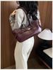 Shoulder Bag Women White PU Vintage Metal Detail Office Daily