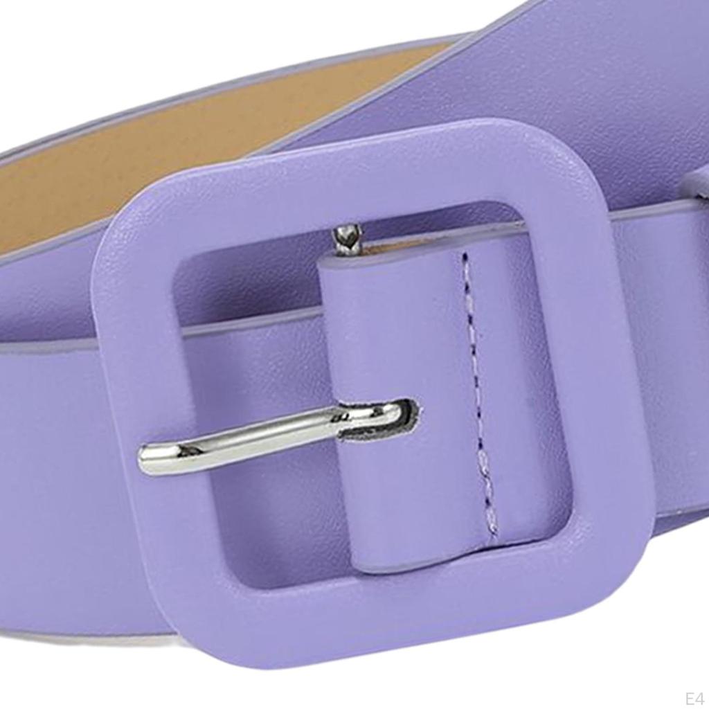 Fashion Jeans Belt Solid Pin Buckle Decor Adjustable Belts Girls Waistband PU Leather for