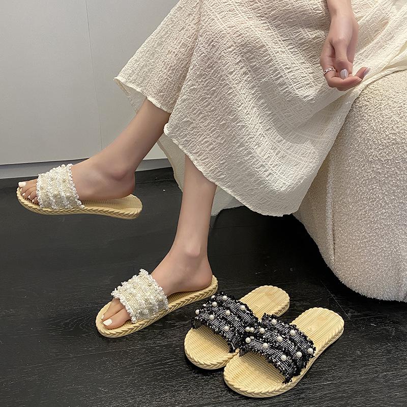 «Женские сандалии-шлепанцы Xishuangbanna Pearl Flat — универсальная и модная летняя обувь»