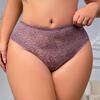 Women Sexy Lace Panty Plus Size Floral Breathable Soft Seamless Semi Sheer Briefs 0Xl-5Xl