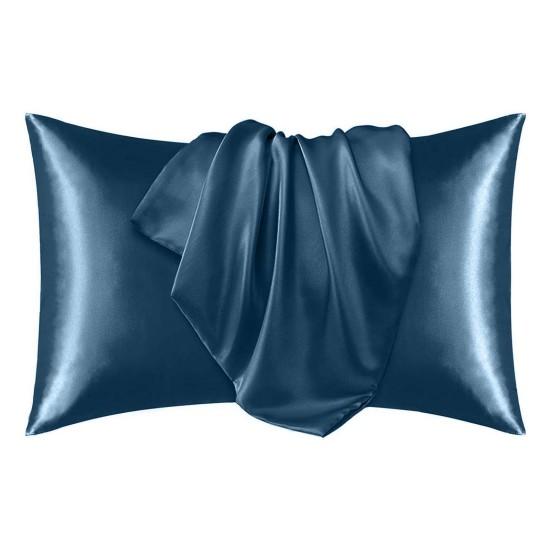 2 шт. атласная наволочка гладкий искусственный шелк однотонный цвет предотвращает завивание