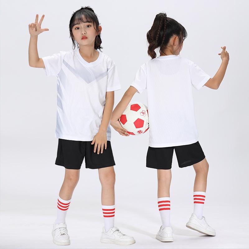 Children's football jersey sets, boys' and girls' quick-dry short-sleeve training elementary school soccer match team uniforms