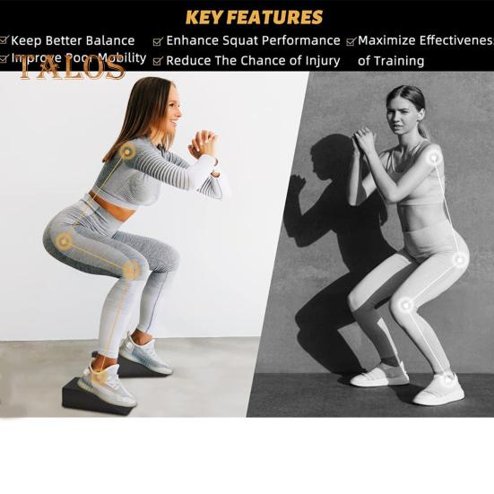 1 комплект глубоких клиновидных блоков для приседаний, растяжка икр, наклонная доска, профессиональная нескользящая доска EVA для фитнеса, тяжелой атлетики, становой тяги, силовых тренировок, каблук приподнят