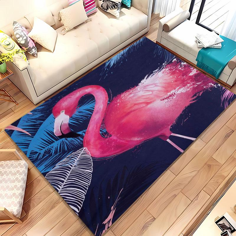 HD Printing Pink Flamingo Large Area Carpets for Home Living Room Kids Bedroom Sofa Doormat Kitchen Floor Rugs Anti-slip Decor