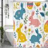 Пасхальная шторка для душа, Шторка для душа в ванную с пасхальным кроликом, Весна, Узор с кроликами, Цветочная, Красочная, Водонепроницаемая шторка для душа