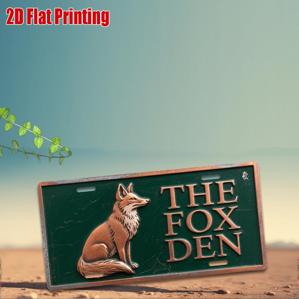 D Flat Printing pc Винтажная металлическая вывеска только для декоративного использования Наружная табличка Настенный декор (см xсм) Лисья нора Алюминий