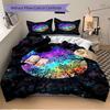 3pcs Galaxy Trees Bedding Set, Includes 1 Comforter + 2 Pillowcases, Without Pillow Inserts, Soft Comfortable, Lightweight Breathable029