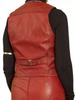 Жилет Western Button Vest Coat Red Handmade Women Lambskin Leather Classic Vest Coat