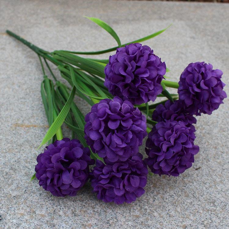 1 Branch Faux Flower No-watering Fresh-keeping 7 Heads Indoor Outdoor Elegant Fake Hydrangea Flower Party Decor