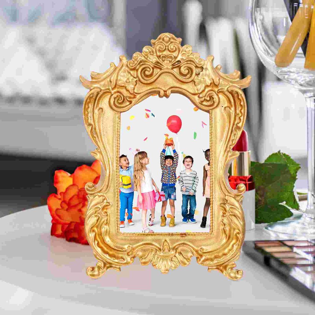 10.5X15Cm European Style Vintage Resin Carving Picture Frame nament Home Decor Display Holder Wall Photo Frame Desktop Frame For