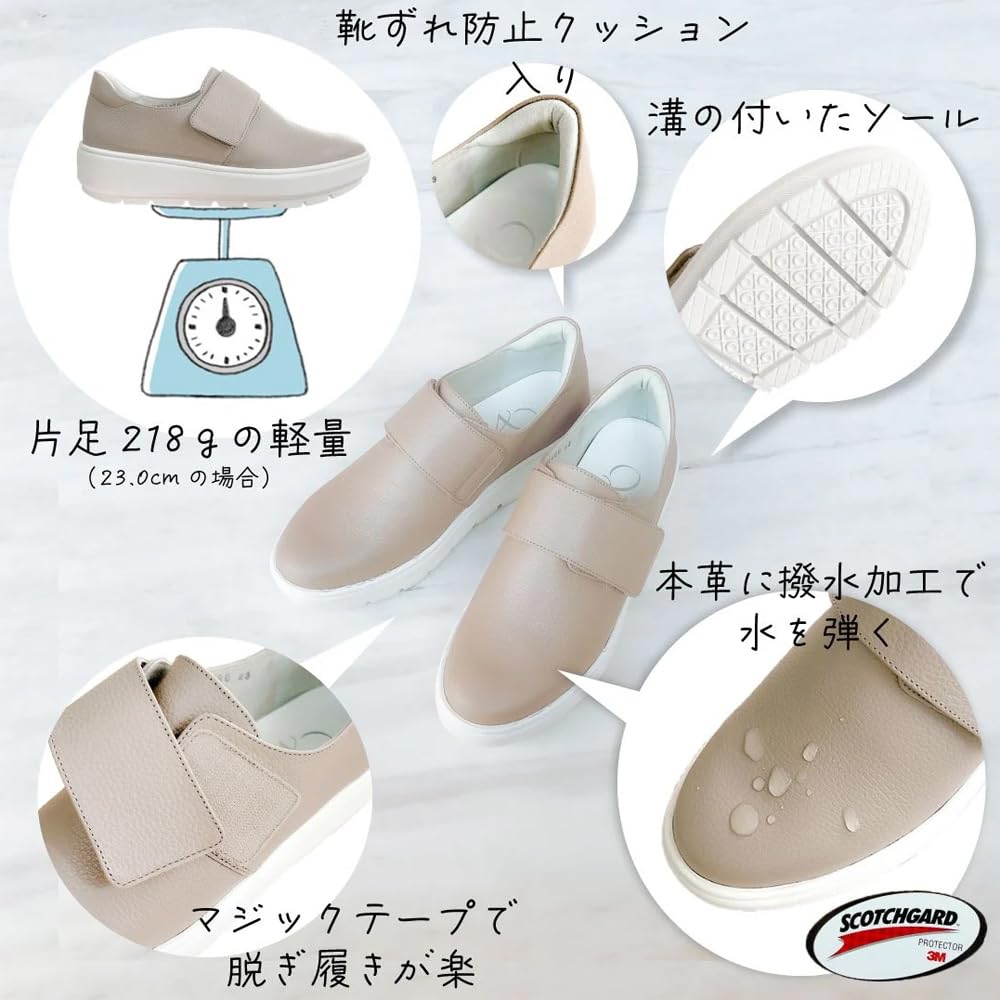 Кроссовки из водоотталкивающей кожи на липучке VN81486H Черные см [Просмотр] Женские 22.0