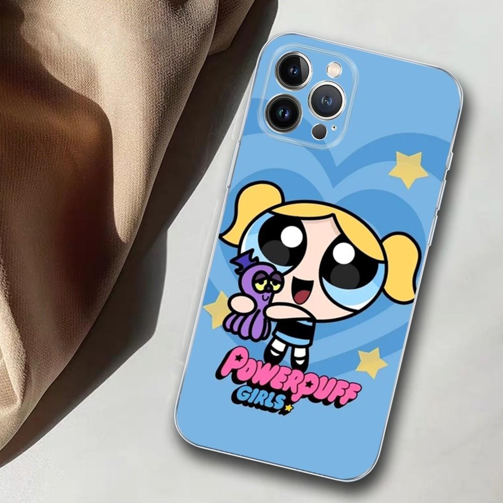 Girls policeman Power-puffes Phone Case For iPhone 14 11 12 13 Mini Pro XS Max Cover 6 7 8 Plus X XR SE 2020 Funda Shell