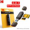 Kodak 4-в-1 Устройство для чтения карт SD/TF Type-C USB 3.0 для ПК Ноутбука Высокоскоростной Умный Картридер для Карт Памяти Адаптер для SD-карты