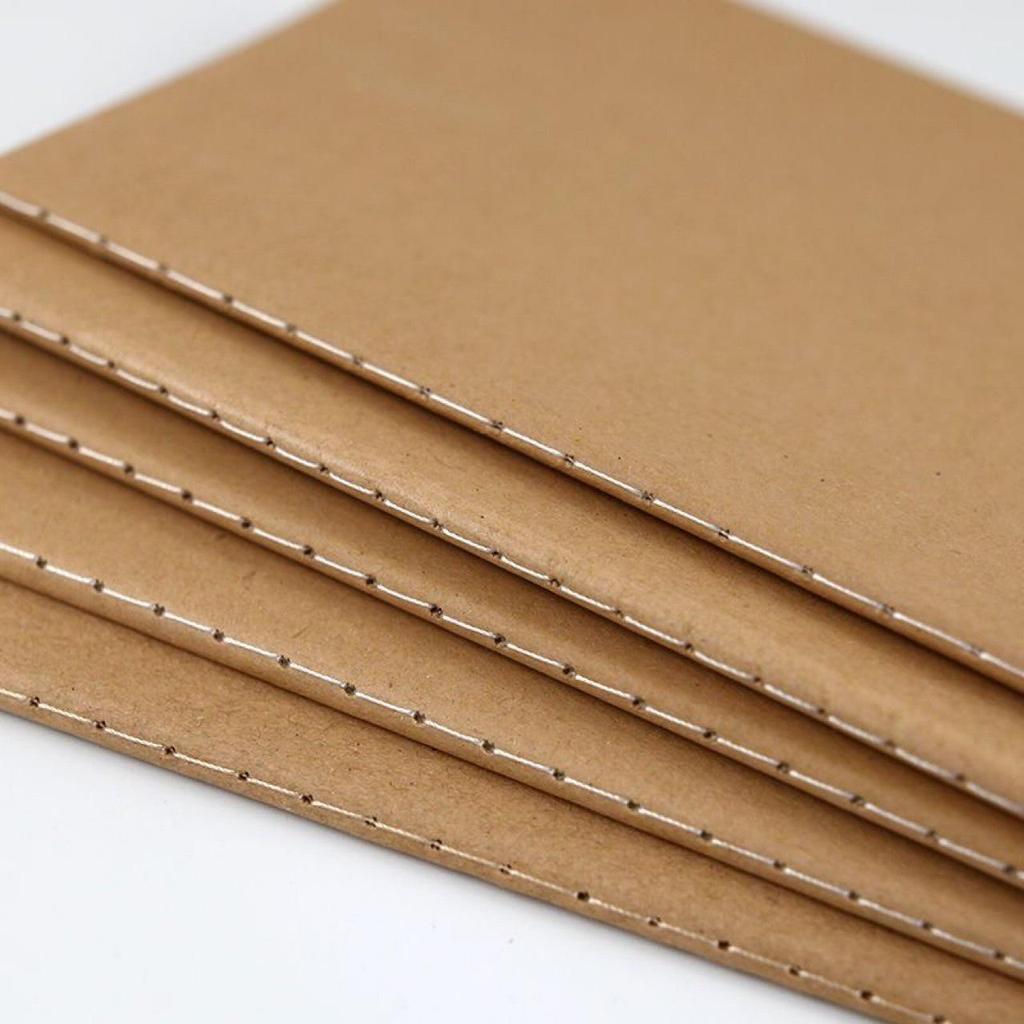 Retro Minimalist Kraft Paper Pocket Notebook with Blank Pages